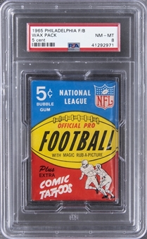 1965 Philadelphia Football Unopened Five-Cent Wax Pack - PSA NM-MT 8